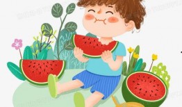 动漫男孩吃瓜头像